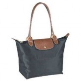 Pliages Longchamp Logo soldes sorties Sac Shopping Moyen Graphite